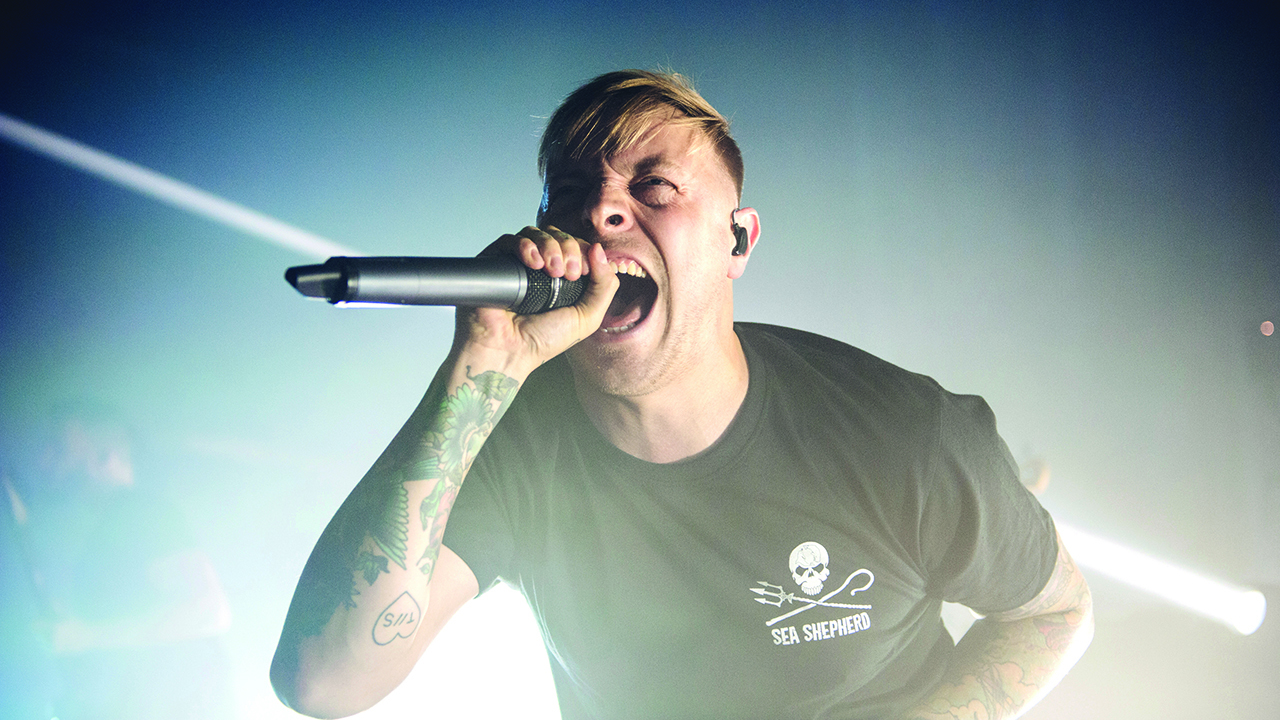 Sam Carter, singer with Architects, live in Birmingham 2016