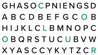 letters in black with 'colour' spelled out in green across the text