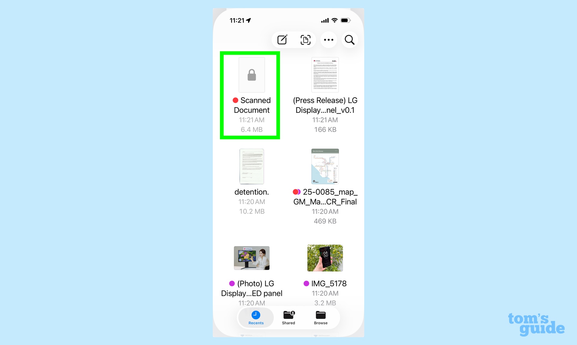 a locked file in Preview