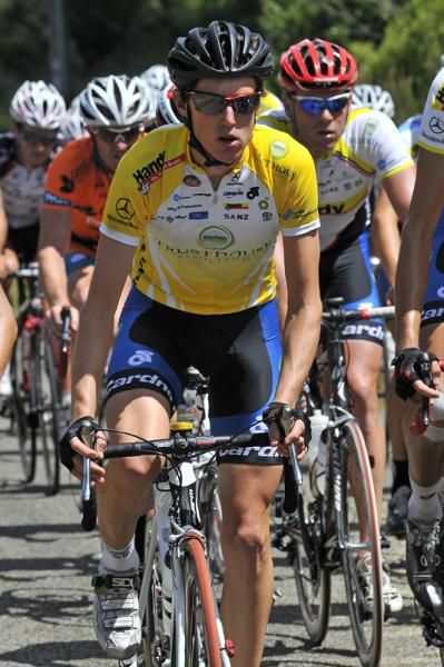 Tour leader Michael Torckler (Cardno Team) looks comfortable in the peloton.