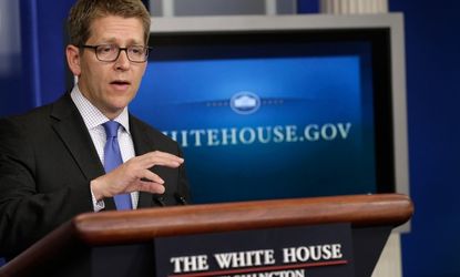White House Press Secretary jay Carney fields questions about the Benghazi hearings on May 10.