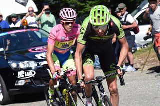 Ryder Hesjedal (Cannondale-Garmin) was the only rider capable of catching Alberto Contador