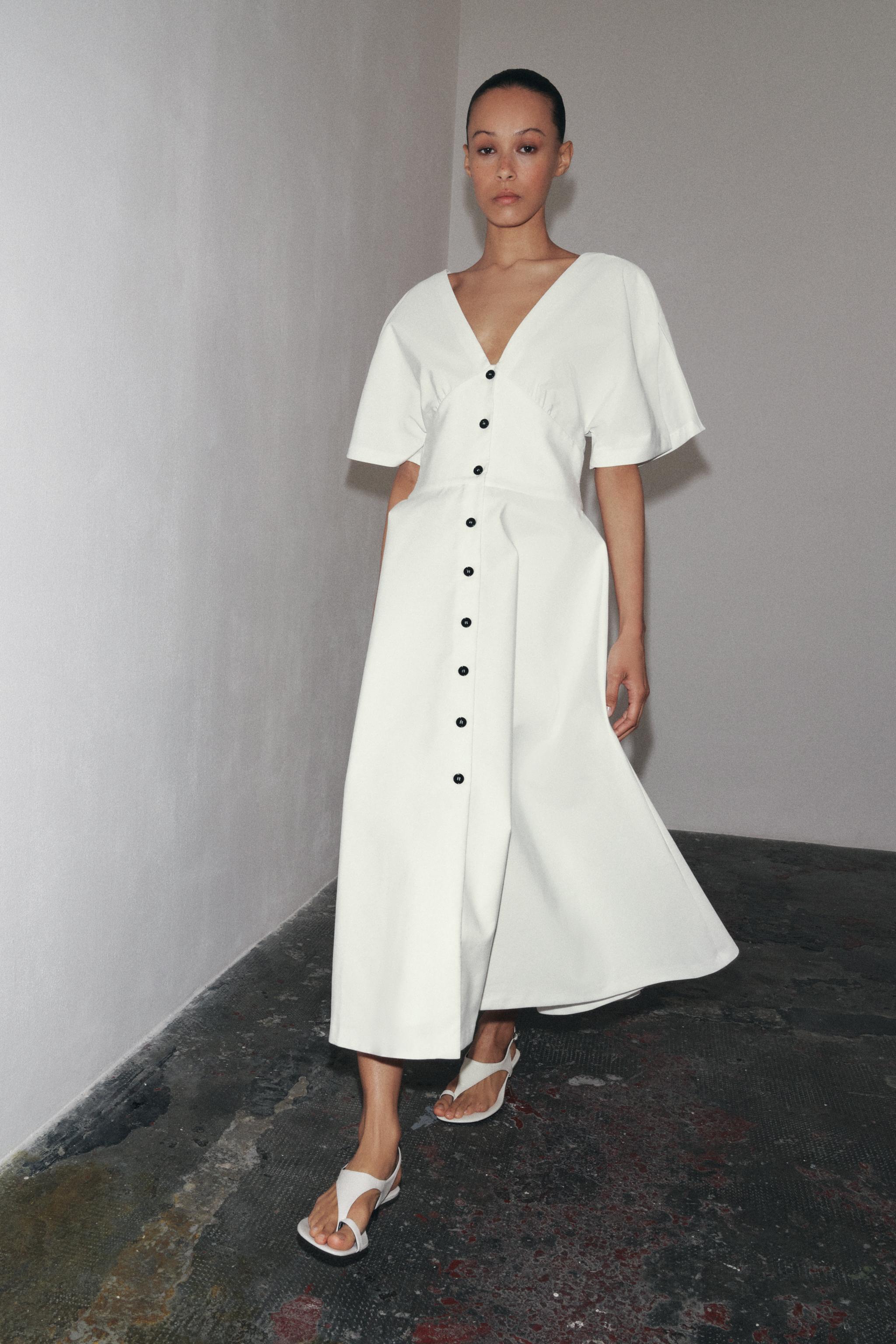 Zw Collection Midi Button Dress