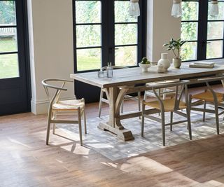 LVT dining room flooring in a wood effect