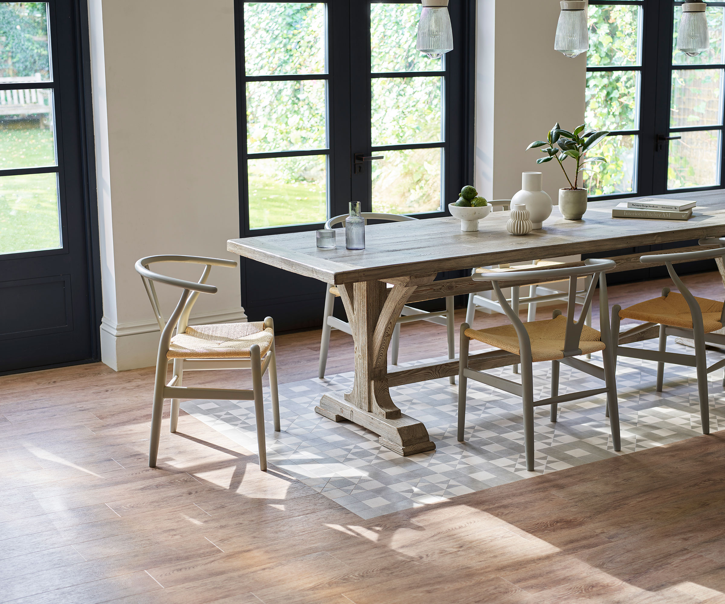 LVT dining room flooring in a wood effect