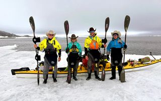 Arctic Cowboys with kayak in the Northwest Passage