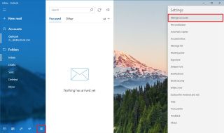Mail app manage account option