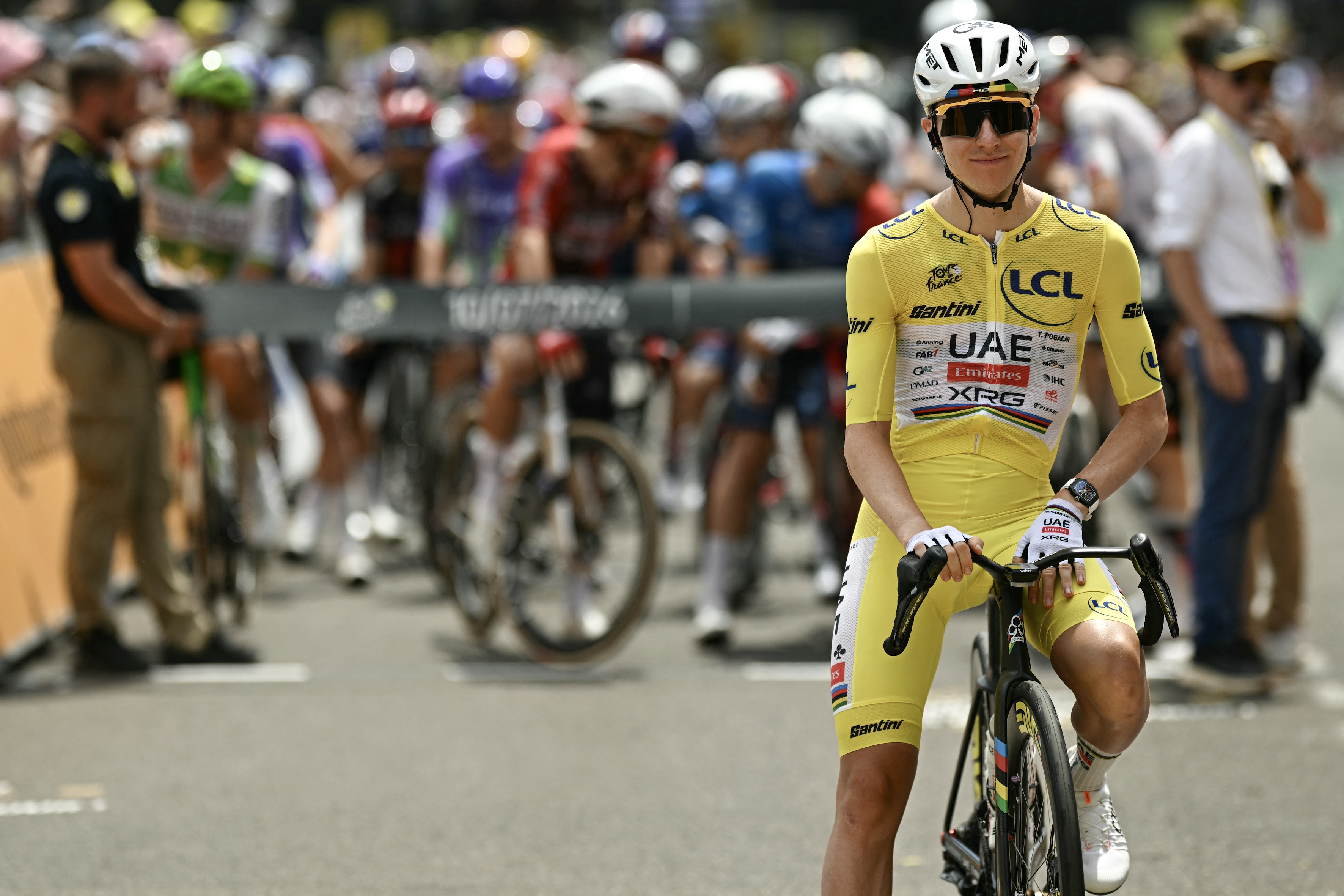 Tadej Pogacar before stage 7 Tour de France 2026