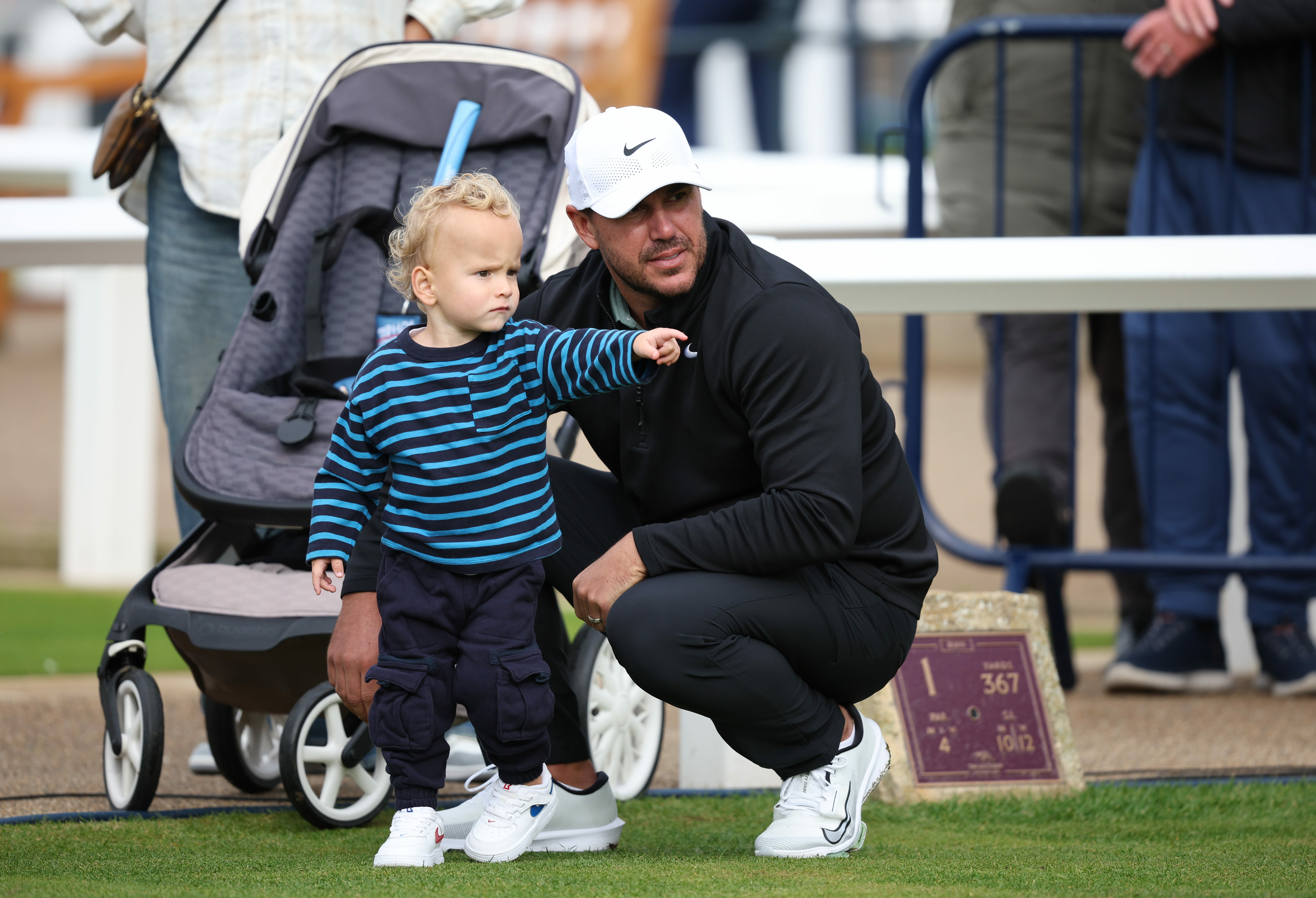 Brooks Koepka and his son Crew at the 2025 Alfred Dunhill Links Championship