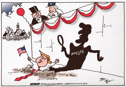 Political Cartoon U.S. Trump Groundhog Day Mueller Border Wall