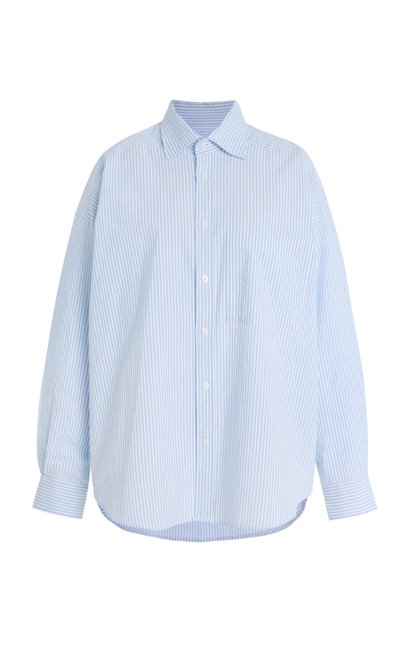 Exclusive the Weekend Striped Cotton-Seersucker Shirt
