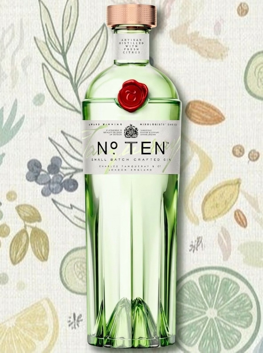 Tanqueray No. Ten Gin | 47.3% Vol | 70cl | Distilled 4 Times | Citrus Fruits & Gin Botanicals | Enjoy With Ice & Tonic | Award-Winning Ultra-Premium