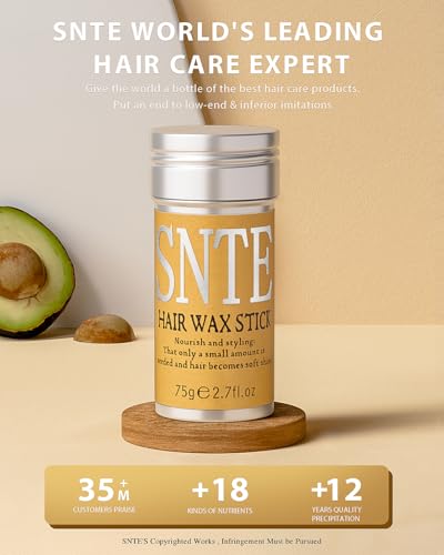 Samnyte Hair Wax Stick, Hair-Styling Waxes, Nourishing Accessories - Slick Stick for Women & Kids, Gel Tamer for Flyaways, Bun Maker & Styling Cream, 2.7 Fl Oz