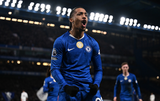  Joao Pedro of Chelsea celebrates scoring his team's first goal during the Premier League match between Chelsea and Leeds United at Stamford Bridge on February 10, 2026 in London, England. 