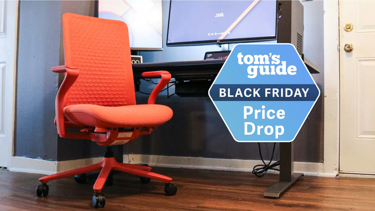 A Branch Verve chair in a home office with a Black Friday deal badge