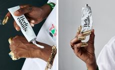 Soull Ogun of L’Enchanteur uses Herb Essentials handcream while wearing some of the gold jewellery