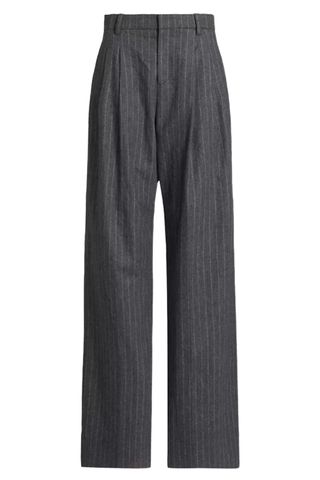 Charles Pinstriped Wool-Blend Wide-Leg Pants