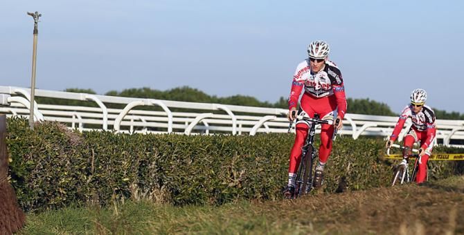Sunweb-Napoleon Games teammates Klaas Vantornout and Kevin Pauwels recon the Rome parcours.