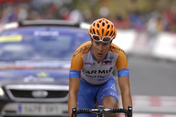 Tom Danielson (Garmin-Transitions) finishes stage 11 of the Vuelta a Espana.