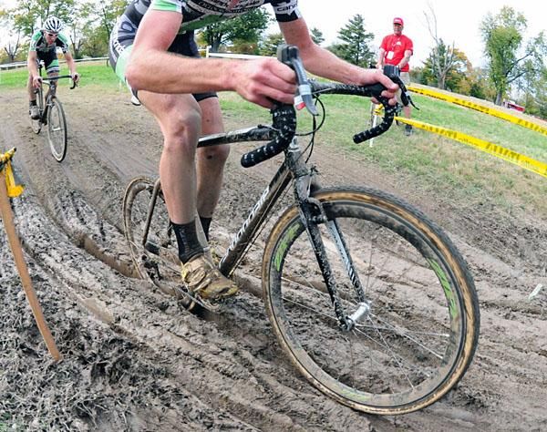 Driscoll and Powers through the mud.