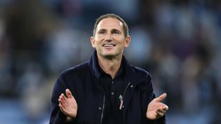 COVENTRY, ENGLAND - OCTOBER 12: Frank Lampard, Manager of Coventry City, applauds the fans after the Premier League 2026/27 match between Coventry City and Newcastle United at The Coventry Building Society Arena on October 12, 2026 in Coventry, England. (Photo by Dan Istitene/Getty Images)