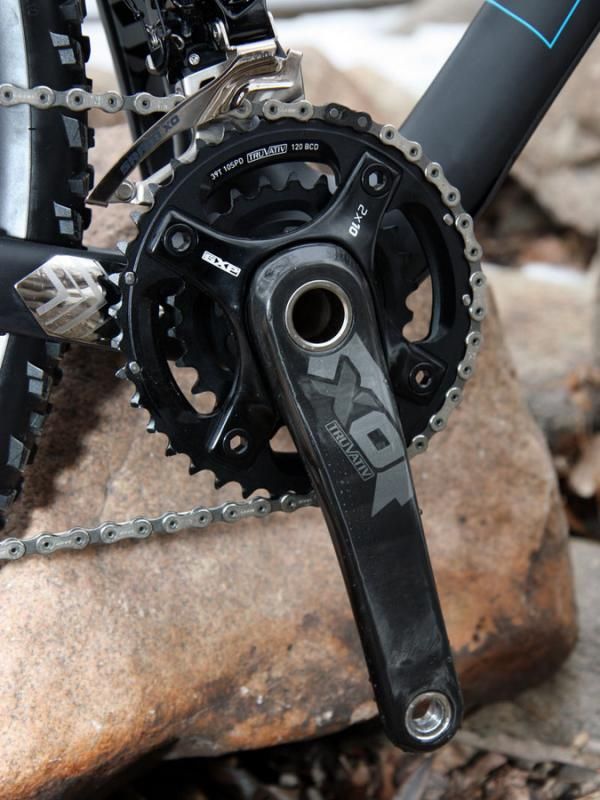 Bolting the downsized chainrings directly to the chunky aluminum spider helps yield superb front shifts. Chainring flex is essentially nonexistent.
