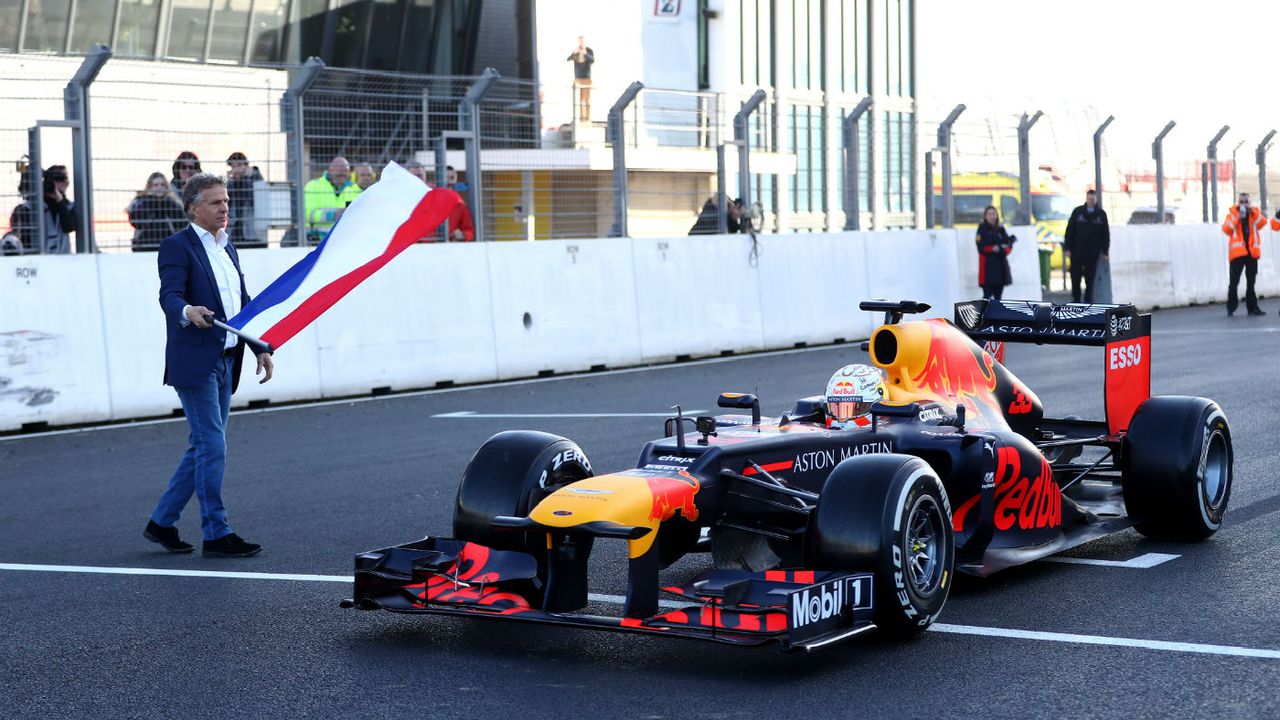 Red Bull’s Max Verstappen drives the RB8 at the newly-renovated Zandvoort Circuit