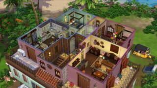 An apartment building in The Sims 4 For Rent.