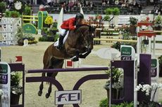 Beezie Madden riding Simon at the FEI World Cup Jumping Final (round one)