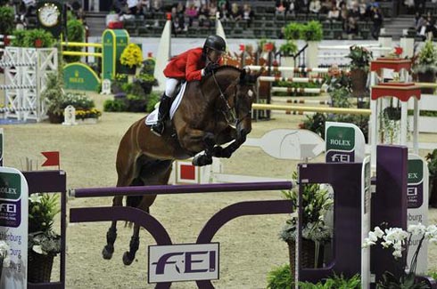 Beezie Madden riding Simon at the FEI World Cup Jumping Final (round one)
