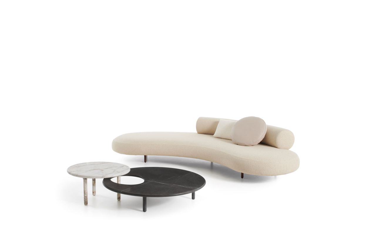 Elisa Ossino honore collection for De Padova, comprising tables and sofa