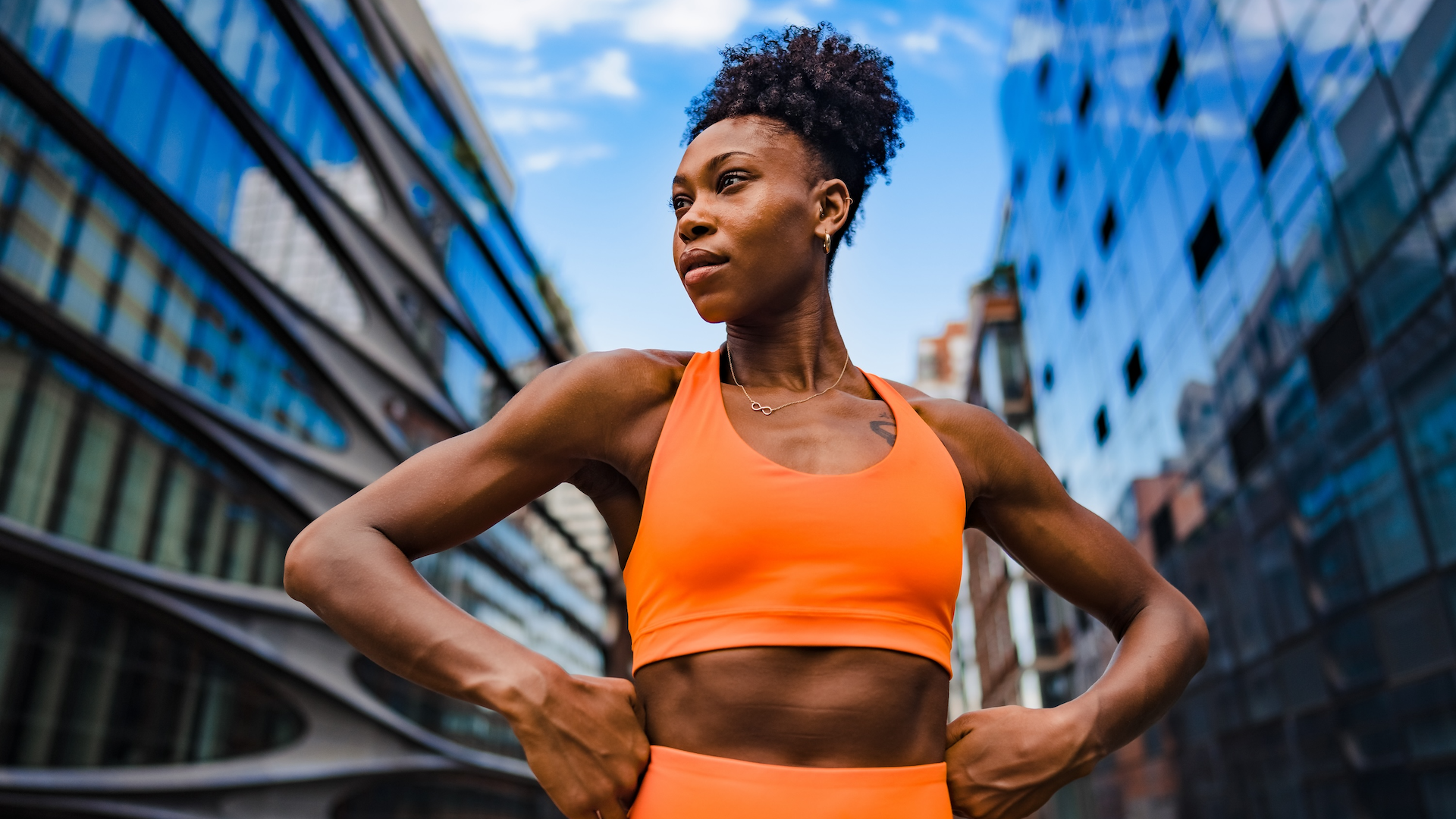 Woman exercising outdoors