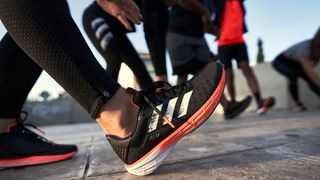 Adidas SL20 running shoe on foot
