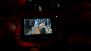 Crash Bandicoot played on a Game Boy Advance