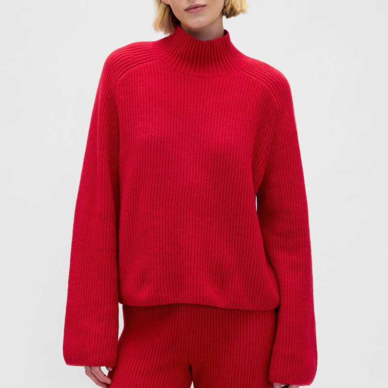 GAP, Maglione a Collo Alto Rosso CashSoft
