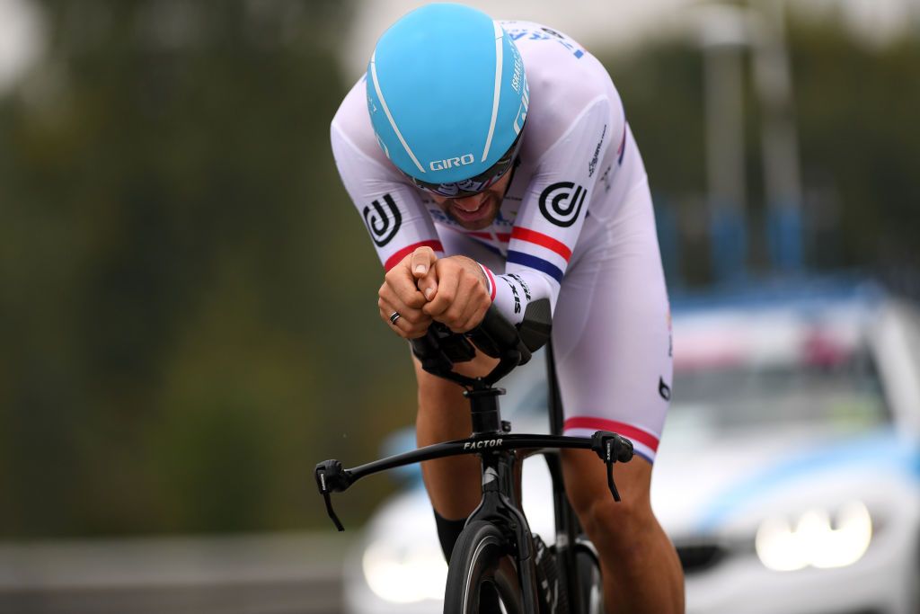 MILANO ITALY OCTOBER 25 Alex Dowsett of The United Kingdom and Team Israel StartUp Nation during the 103rd Giro dItalia 2020 Stage 21 a 157km Individual time trial from Cernusco sul Naviglio to Milano ITT girodiitalia Giro on October 25 2020 in Milano Italy Photo by Tim de WaeleGetty Images