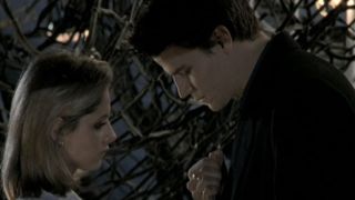 Angel giving Buffy the Claddagh ring in Season 2