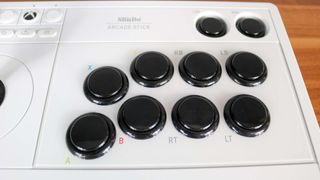 The buttons on the 8BitDo Arcade Stick for Xbox