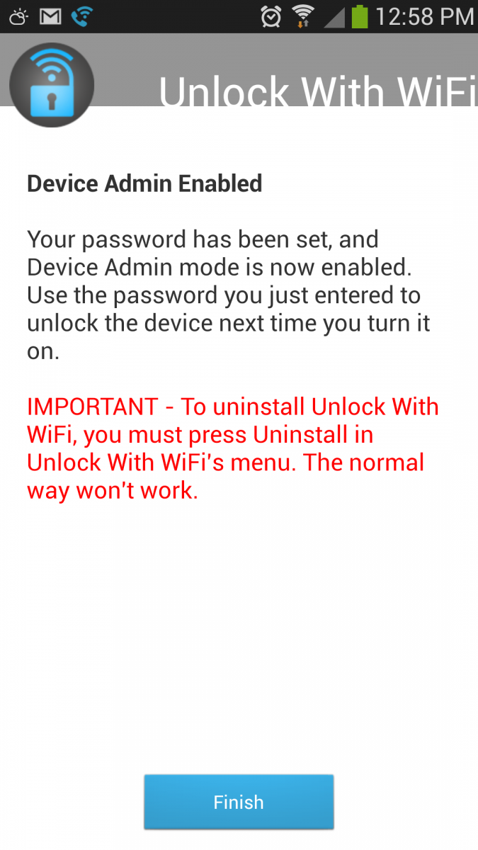 Unlock with Wifi