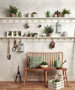 Conservatory idea with shelves and hook design