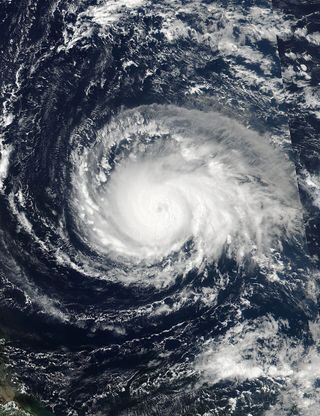 On Sept. 4 at 17:24 UTC, NASA-NOAA's Suomi NPP satellite captured this view of Hurricane Irma as a Category 4 hurricane approaching the Leeward Islands.