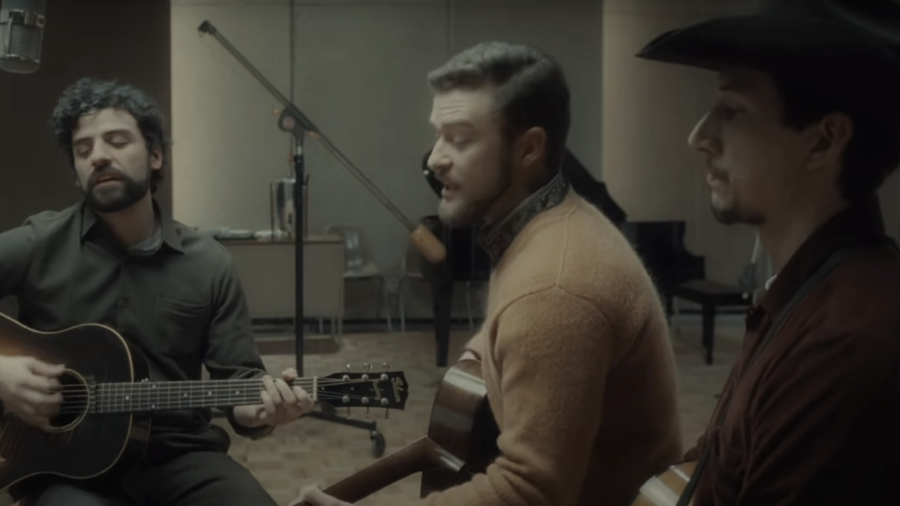 Oscar Isaac, Justin Timberlake, and Adam Driver in Inside Llewyn Davis