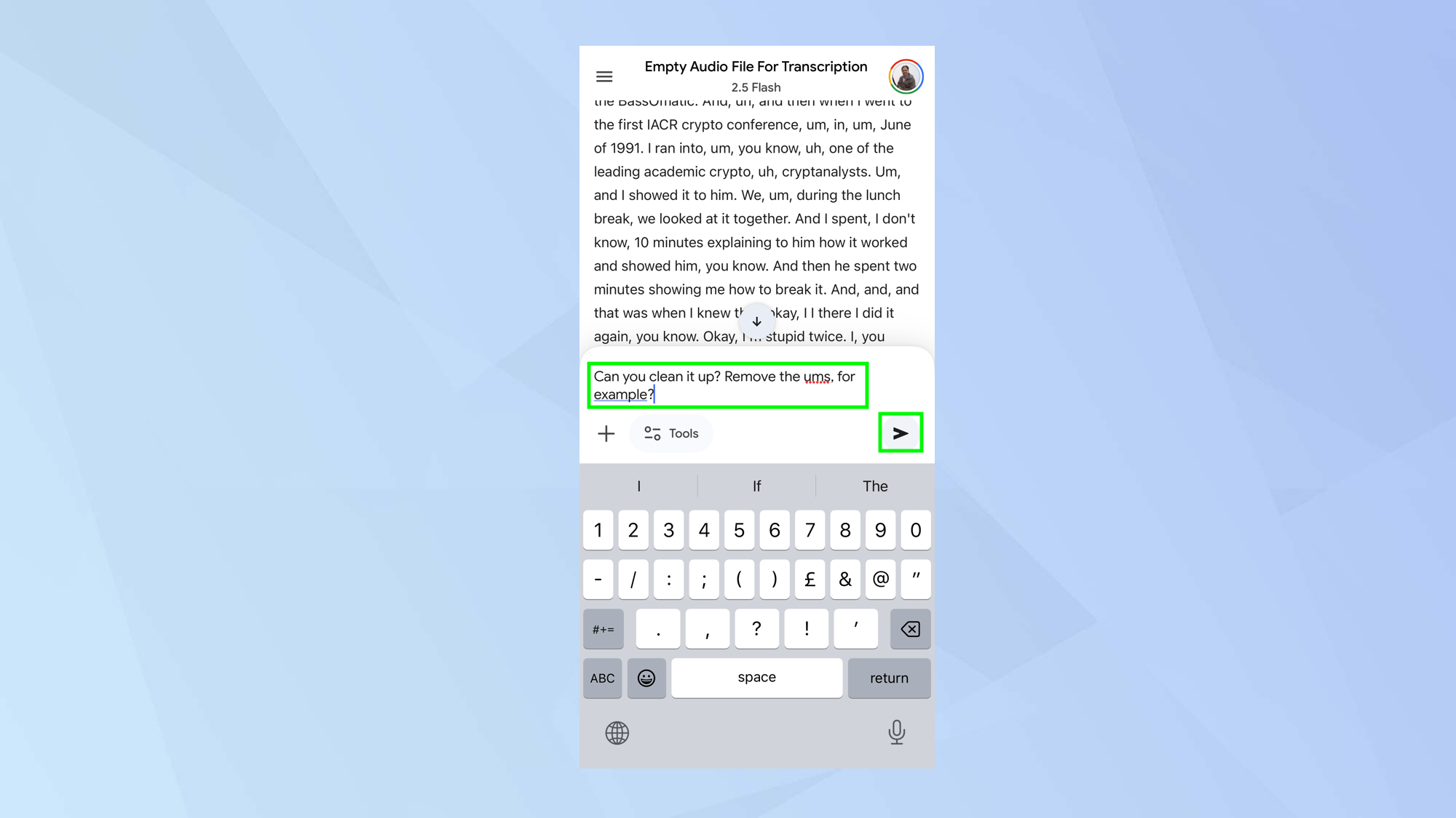 How to transcribe audio files using Gemini