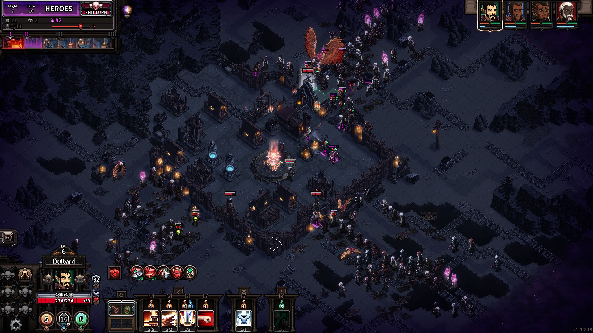 A settlement being overrun by monsters in The Last Spell.