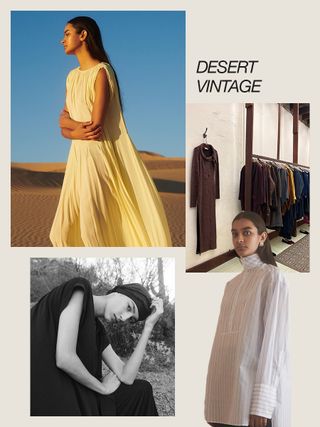 a collage featuring images of Desert Vintage boutique in NYC