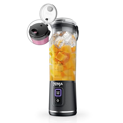 Ninja Blast Portable Blender, Cordless, 18oz. Vessel, Personal Blender For-Shakes and Smoothies, Bpa Free, Leakproof-Lid and Sip Spout, Usb-C Rechargeable, Dishwasher Safe, Metallic Black, Bc151mb