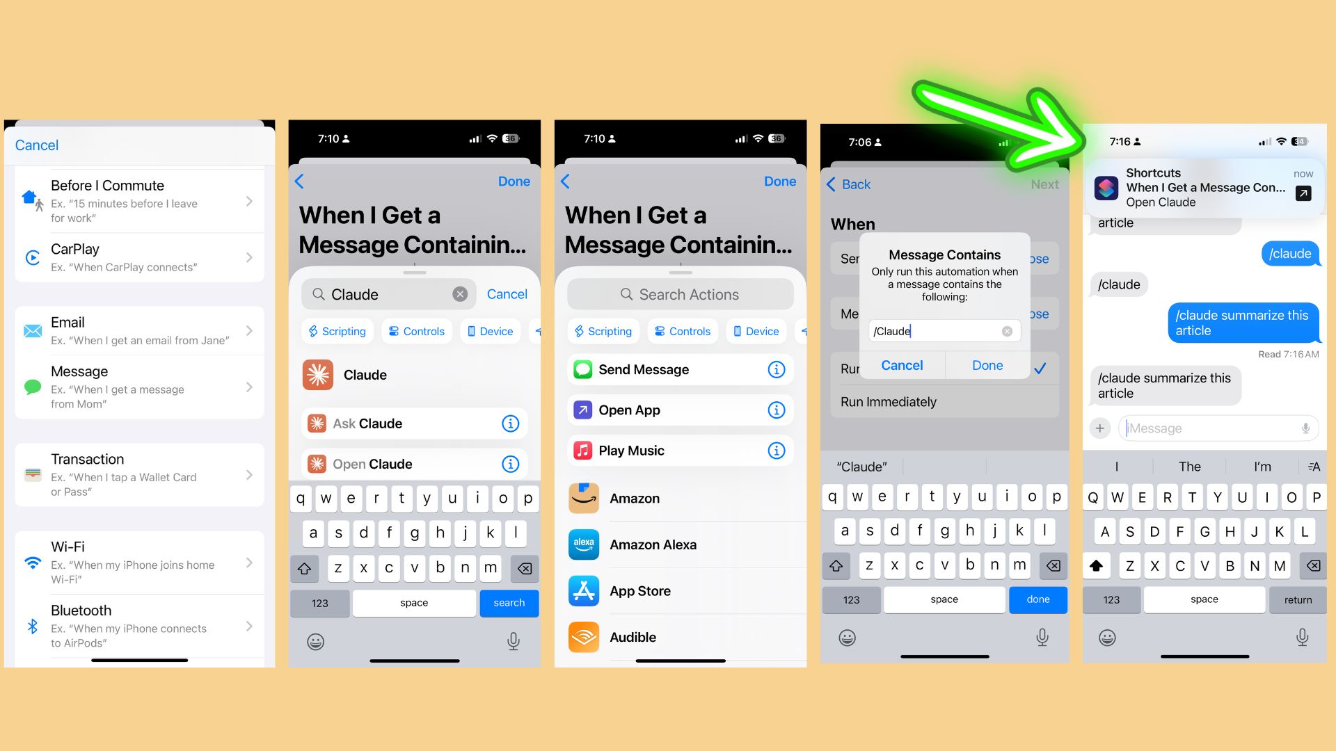 iOS shortcut for Claude