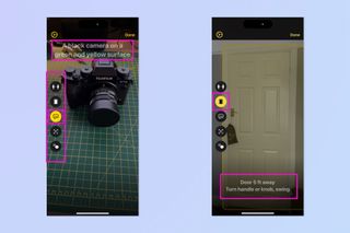 A screenshot showing how to use the iOS Magnifier AI powered subject detection