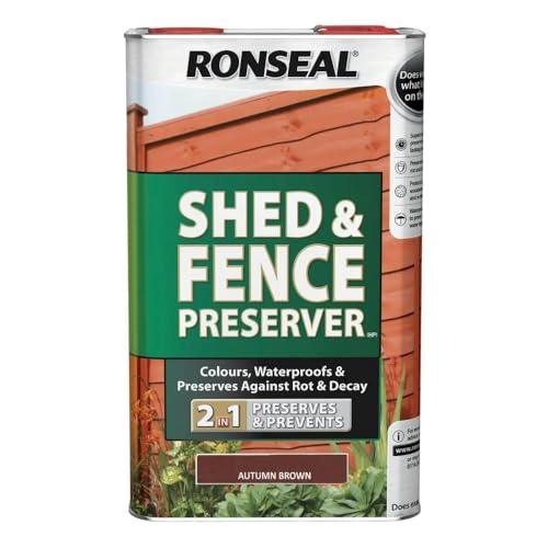 Ronseal Rslsfab5l 5 Litre Shed and Fence Preserver - Autumn Brown