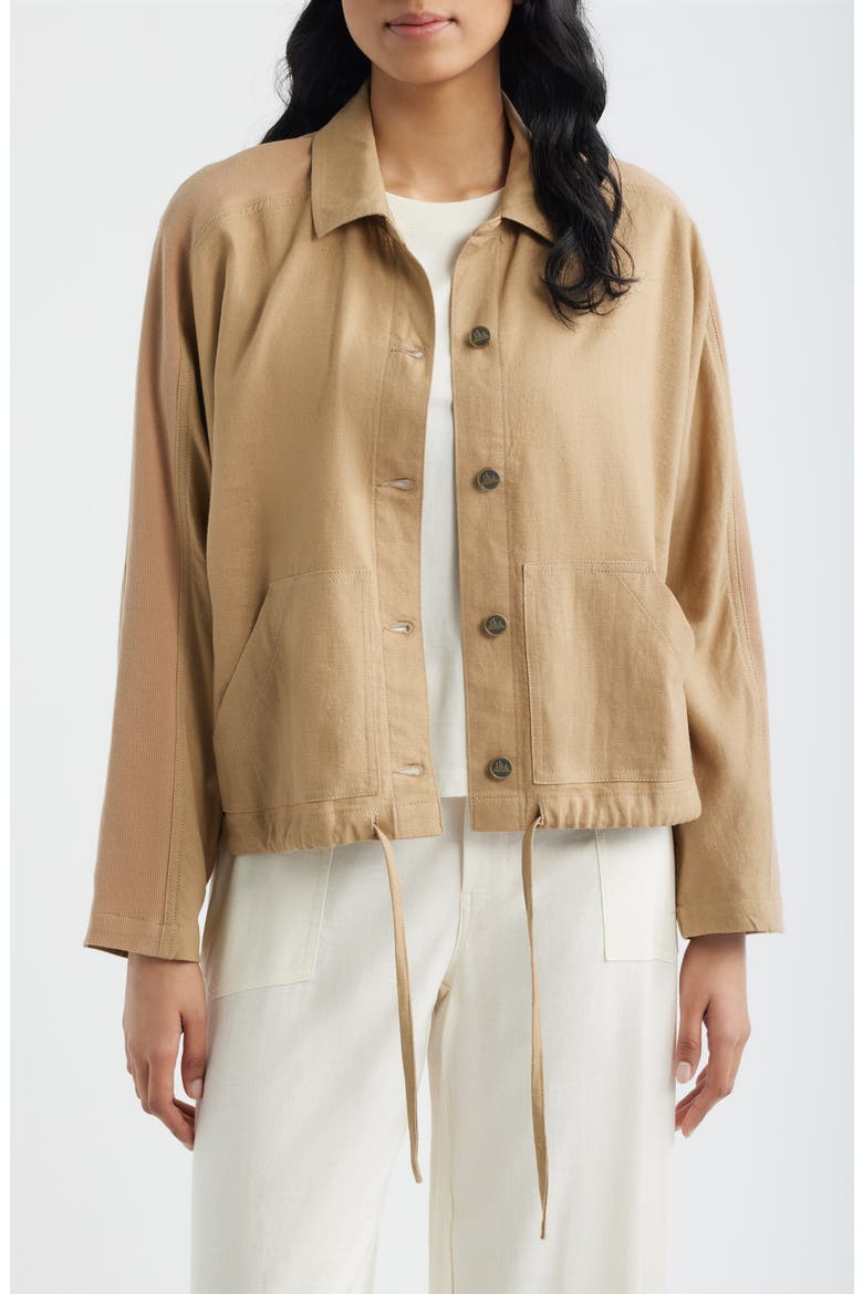Crop Dolman Sleeve Shirt Jacket